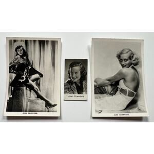 3 RARE 1930s Joan Crawford Cards Carreras Cloetia, Grand Hotel, Sadie McKee